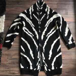 Zebra print wool sweater